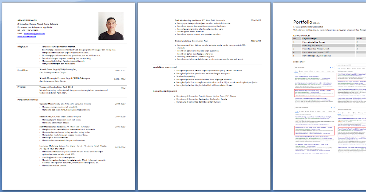 Detail Contoh Format Cv Nomer 29
