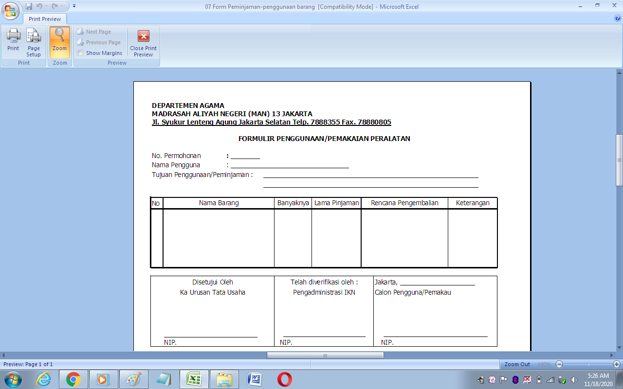 Detail Contoh Format Daftar Inventaris Barang Kantor Nomer 57