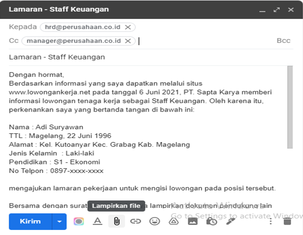 Detail Contoh Format Email Nomer 43