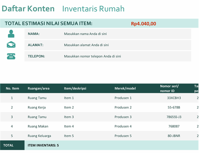 Detail Contoh Format Inventaris Barang Nomer 38