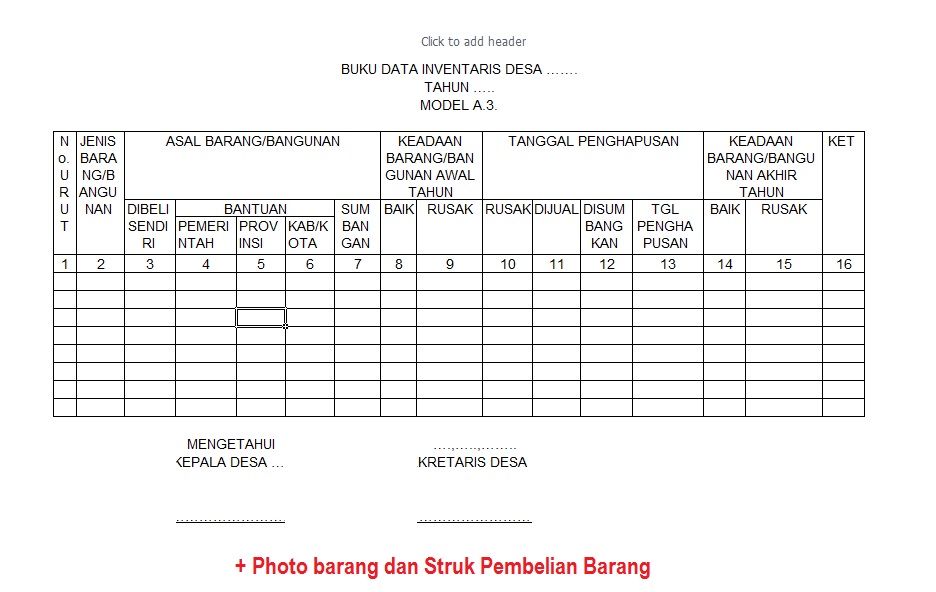 Detail Contoh Format Inventaris Barang Nomer 46
