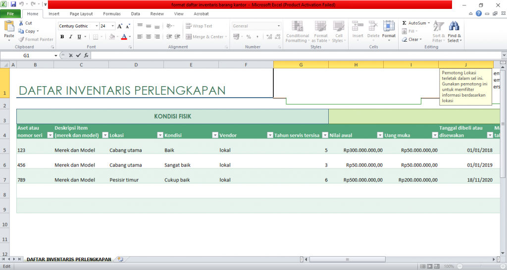 Detail Contoh Format Inventaris Barang Nomer 6