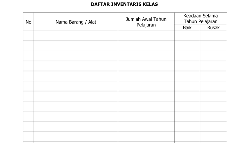 Detail Contoh Format Inventaris Barang Nomer 10