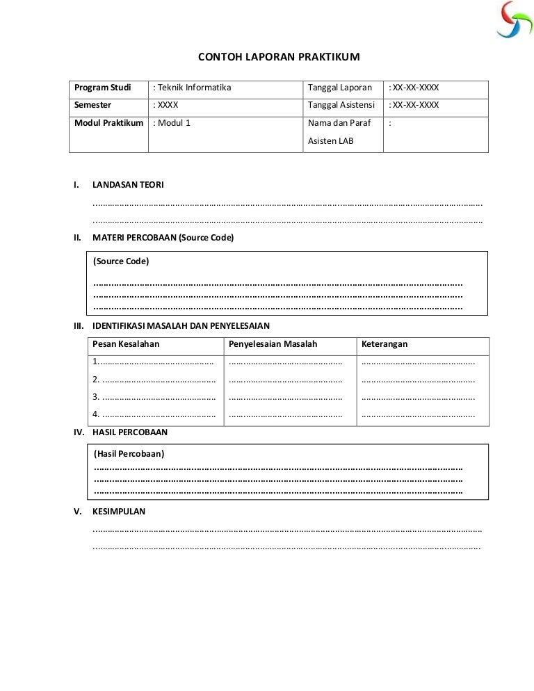 Detail Contoh Format Laporan Nomer 13