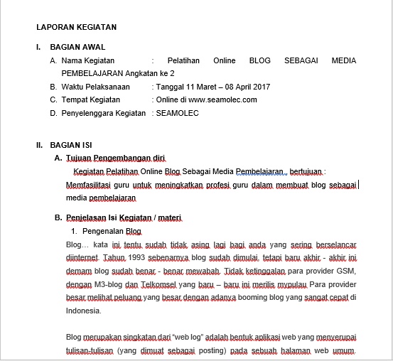 Detail Contoh Format Laporan Kegiatan Nomer 19