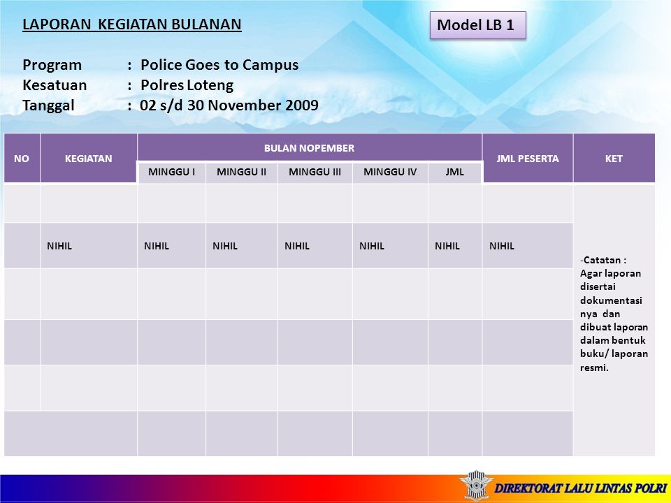 Detail Contoh Format Laporan Kegiatan Nomer 43