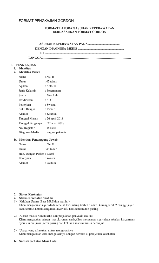 Detail Contoh Format Pengkajian Keperawatan Nomer 2