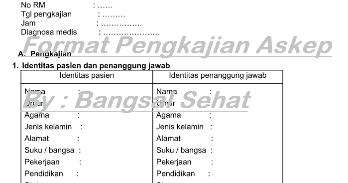 Detail Contoh Format Pengkajian Keperawatan Nomer 26