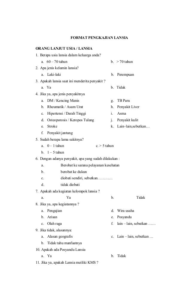 Detail Contoh Format Pengkajian Keperawatan Nomer 39