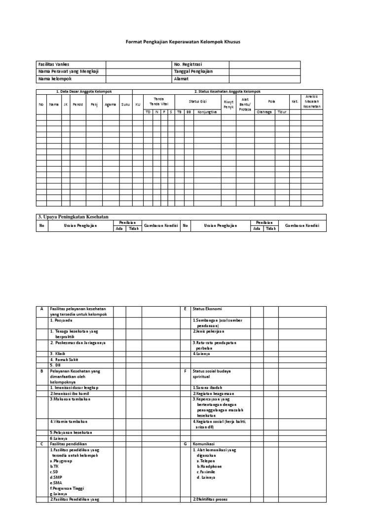 Detail Contoh Format Pengkajian Keperawatan Nomer 43