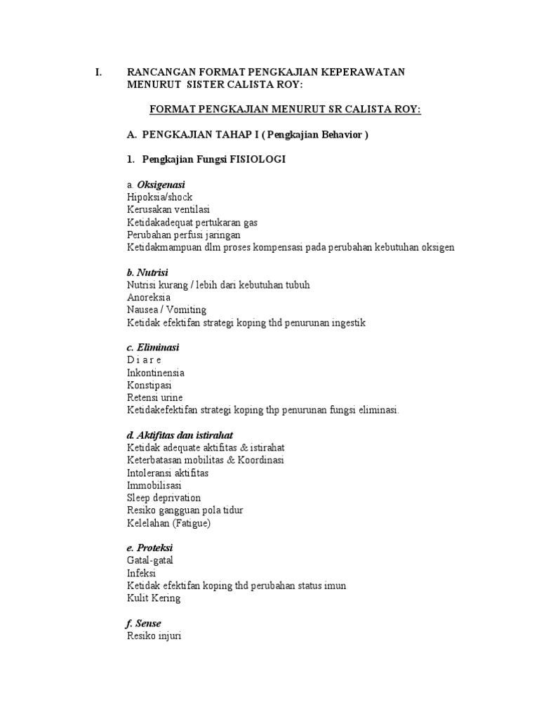 Detail Contoh Format Pengkajian Keperawatan Nomer 45