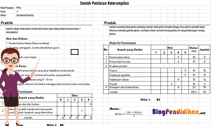 Detail Contoh Format Penilaian Nomer 12