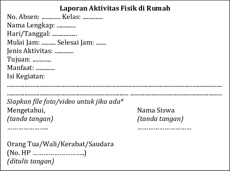 Detail Contoh Format Penilaian Nomer 34