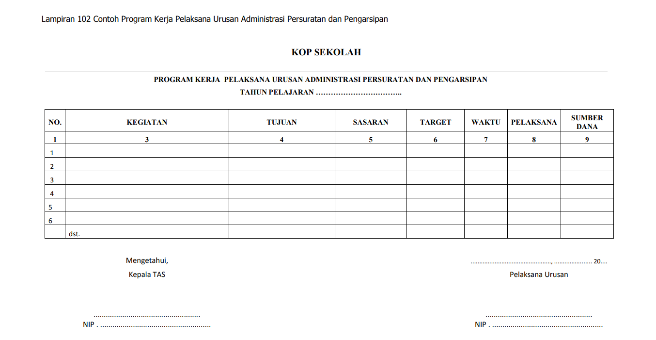 Detail Contoh Format Program Kerja Nomer 34