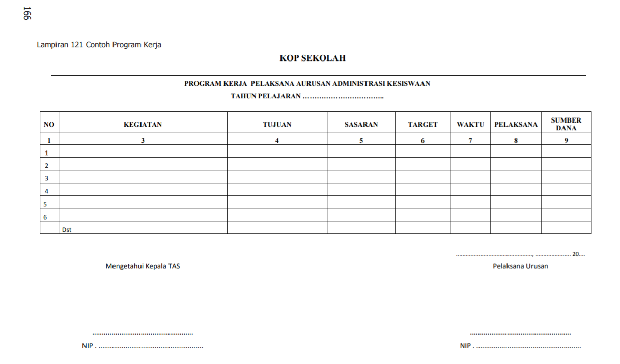 Detail Contoh Format Program Kerja Nomer 9