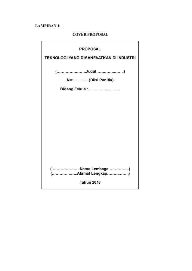 Detail Contoh Format Proposal Nomer 49