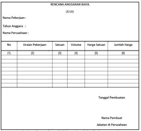 Detail Contoh Format Rab Nomer 2