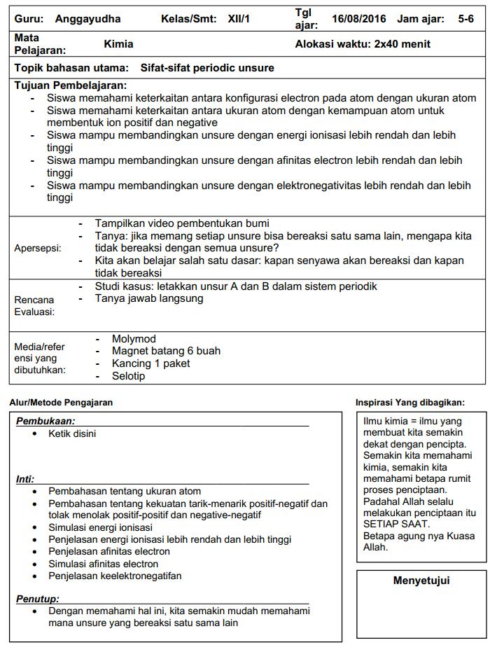 Detail Contoh Format Rpp Nomer 12