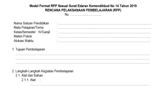 Detail Contoh Format Rpp Nomer 27