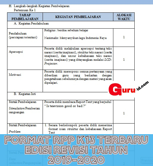 Detail Contoh Format Rpp Nomer 8