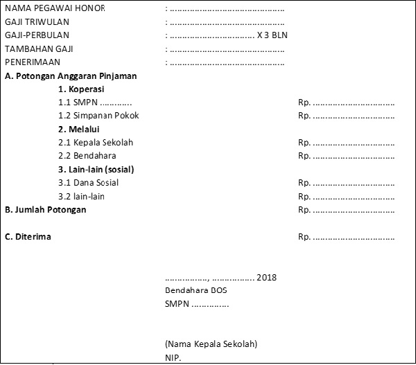 Detail Contoh Format Slip Gaji Nomer 29