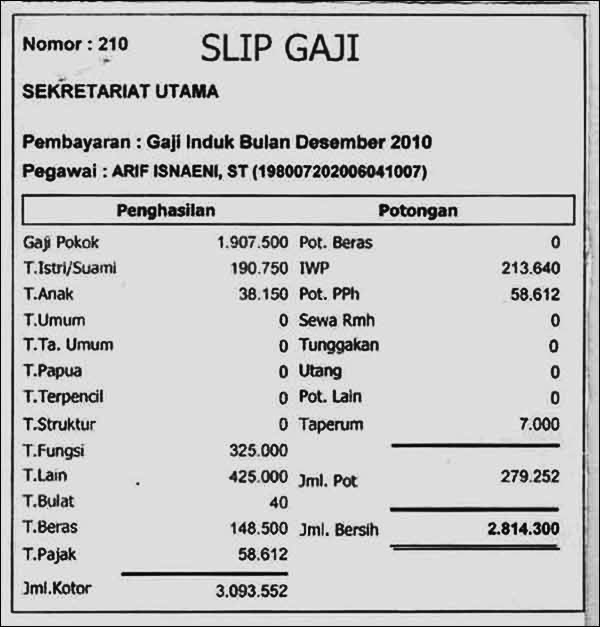 Detail Contoh Format Slip Gaji Nomer 31