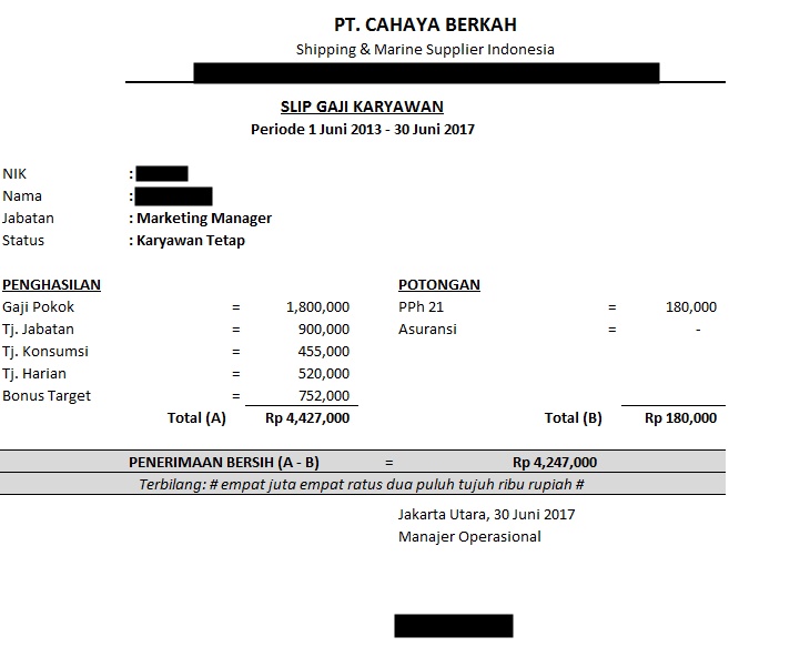 Detail Contoh Format Slip Gaji Nomer 37