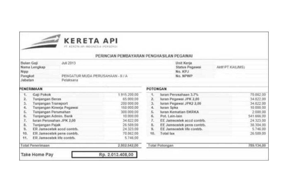 Detail Contoh Format Slip Gaji Nomer 41