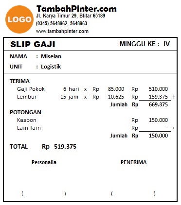 Detail Contoh Format Slip Gaji Nomer 47