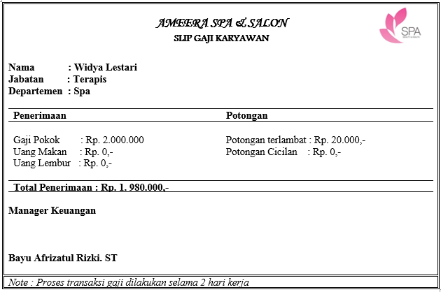 Detail Contoh Format Slip Gaji Nomer 52