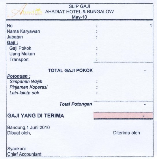 Detail Contoh Format Slip Gaji Nomer 53