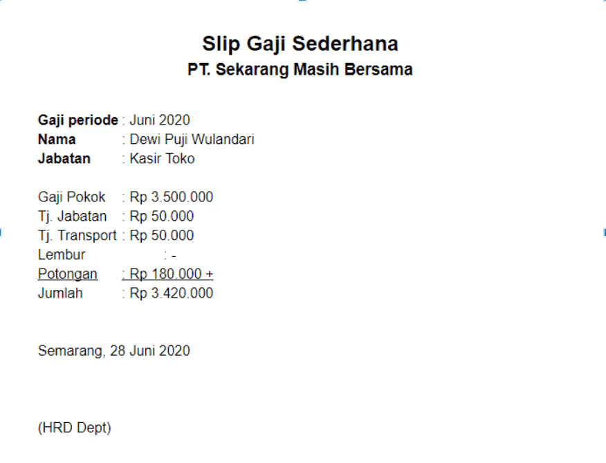 Detail Contoh Format Slip Gaji Nomer 10