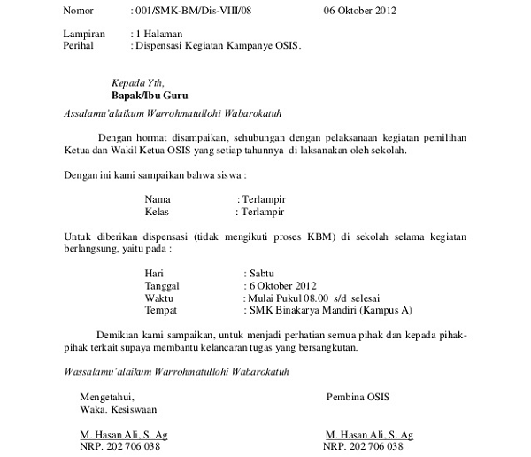 Detail Contoh Format Surat Nomer 9