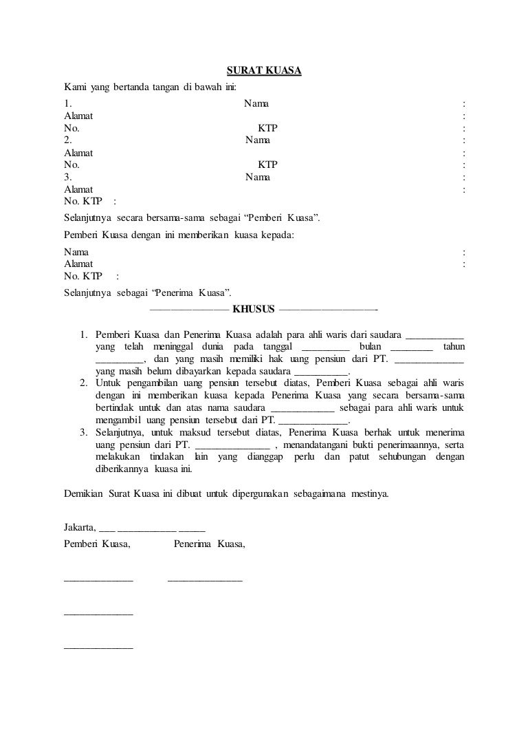 Detail Contoh Format Surat Ahli Waris Nomer 38