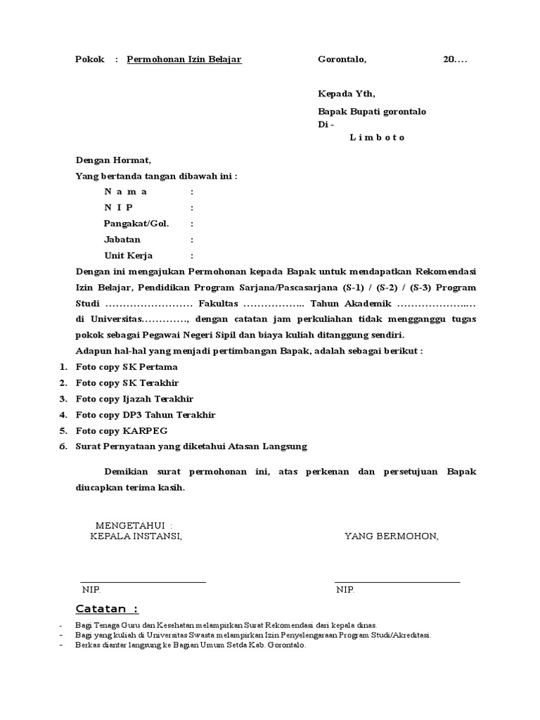 Detail Contoh Format Surat Izin Cerai Dari Atasan Pns Nomer 36