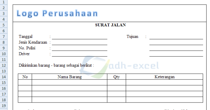 Detail Contoh Format Surat Jalan Nomer 19