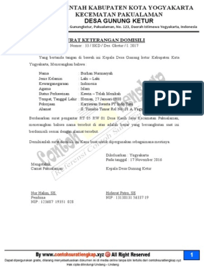 Detail Contoh Format Surat Keterangan Domisili Nomer 37