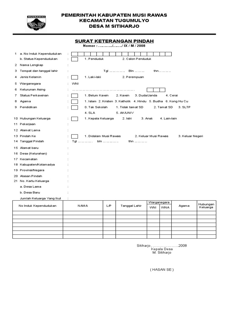 Detail Contoh Format Surat Keterangan Pindah Penduduk Download Nomer 37