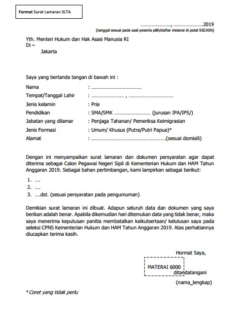 Detail Contoh Format Surat Lamaran Nomer 6