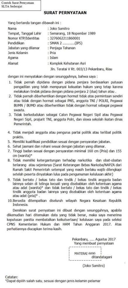 Detail Contoh Format Surat Lamaran Cpns 2018 Nomer 34