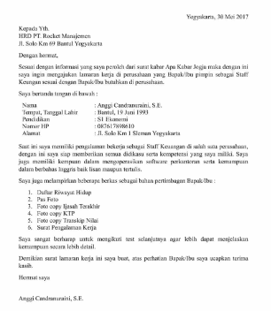 Detail Contoh Format Surat Lamaran Pekerjaan Nomer 16