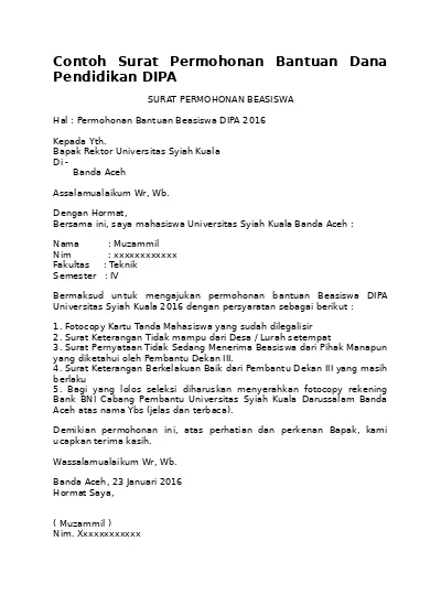 Detail Contoh Format Surat Pengajuan Dana Nomer 42