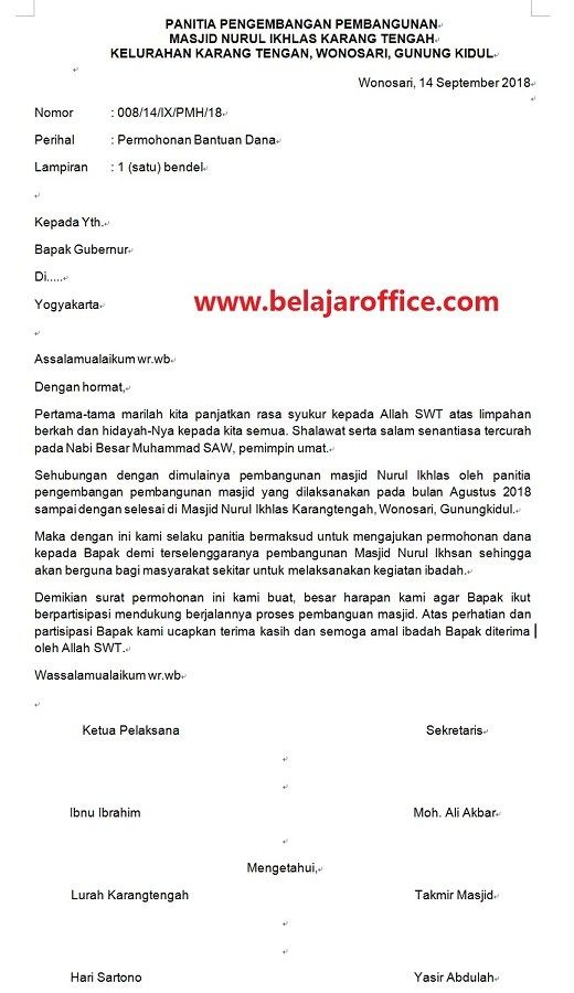 Detail Contoh Format Surat Pengajuan Dana Nomer 46