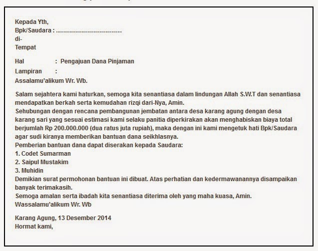 Detail Contoh Format Surat Pengajuan Dana Nomer 55