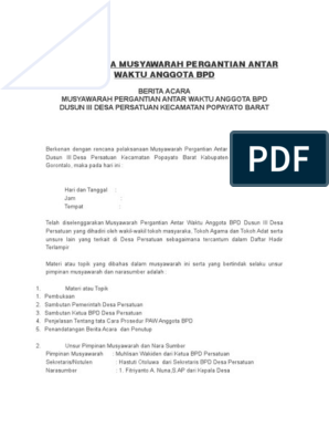 Detail Contoh Format Surat Pergantian Antar Waktu Nomer 2