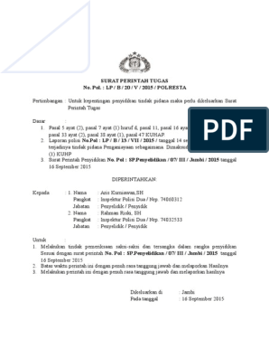 Detail Contoh Format Surat Perintah Tugas Nomer 39