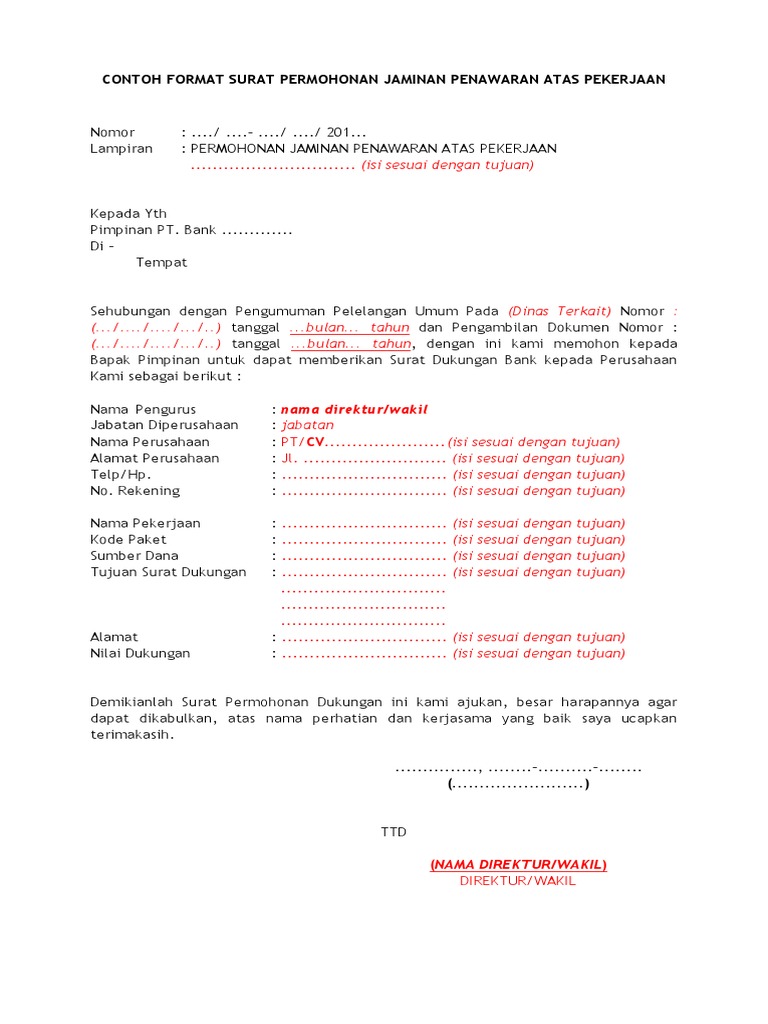 Detail Contoh Format Surat Permohonan Nomer 42