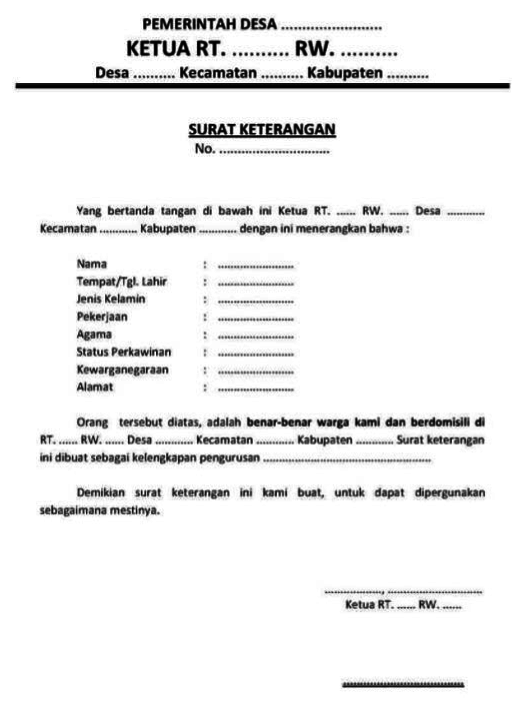 Detail Contoh Format Surat Pindah Domisili Nomer 6