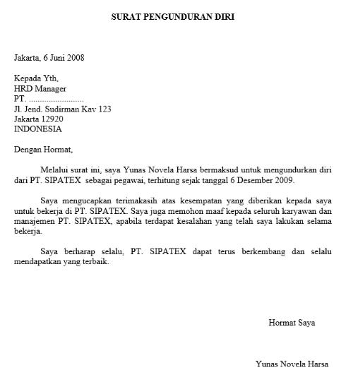 Detail Contoh Format Surat Resign Nomer 52