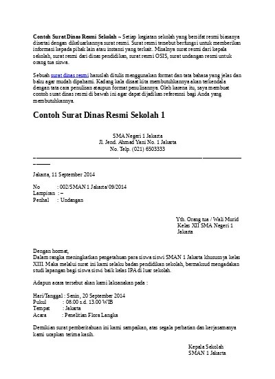 Detail Contoh Format Surat Resmi Nomer 48